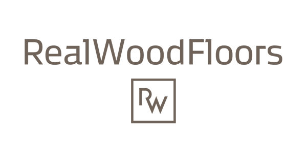 Real Wood Floors Hardwood Logo with Pure White Background
